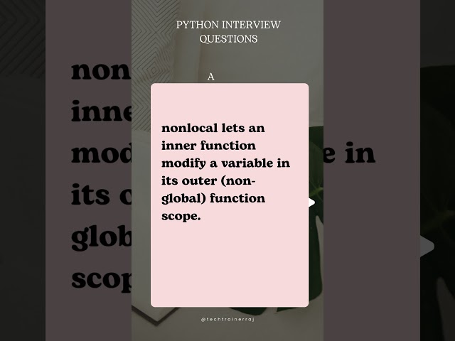 Python Interview Questions and Answers #PythonInterviewQuestions #LearnPython #TechInterviews