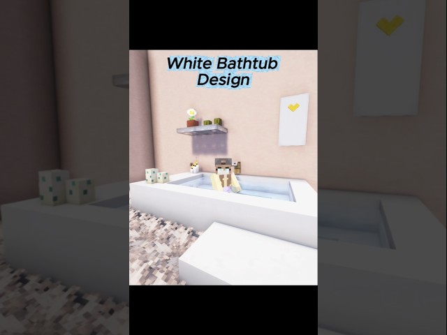 White Bathtub Design #minecraft #shorts