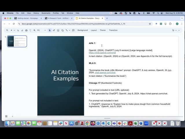 Citing AI Tools
