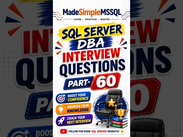 SQL Server Interview Questions | #learnsql #databaseconcepts #sql #coding | @MadeSimpleMSSQL