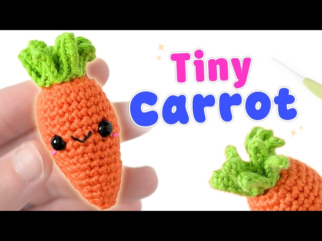 Crochet a Tiny Carrot 🥕 Step-by-Step Amigurumi for Beginners (No Sew)