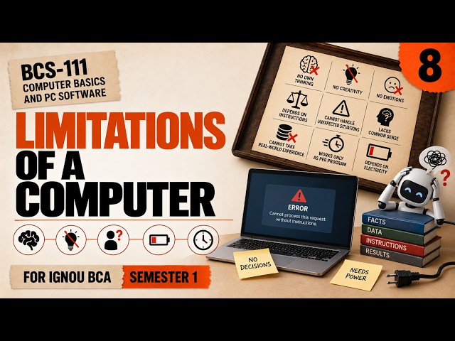 LIMITATIONS OF A COMPUTER | BCS-111 | UNIT-1