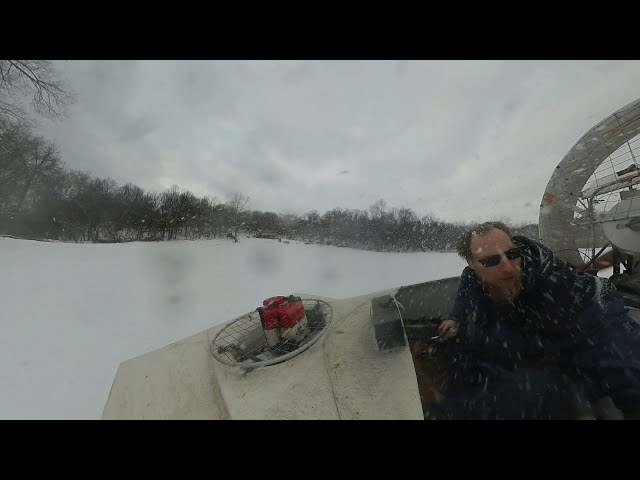 Hovercraft on Snow Covered Hill #1