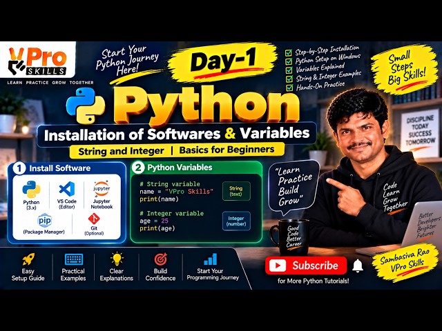 Python Installation & Variables | Strings and Integers Explained for Beginners