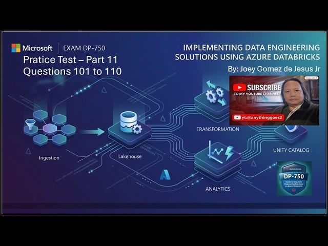 DP-750 Practice Test Pt11 Question 101 to 110   Implementing Data Engineering Using Azure Databricks