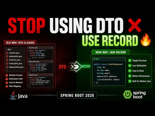 Stop Using DTO in Spring Boot ❌ Use Java Record Instead in 2026 (Clean & Powerful!)
