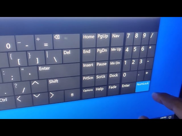 How to turn on num lock  numeric keypad in on screen keyboard 