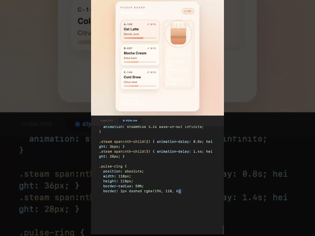 Drift Cafe #coding #css #code #shorts