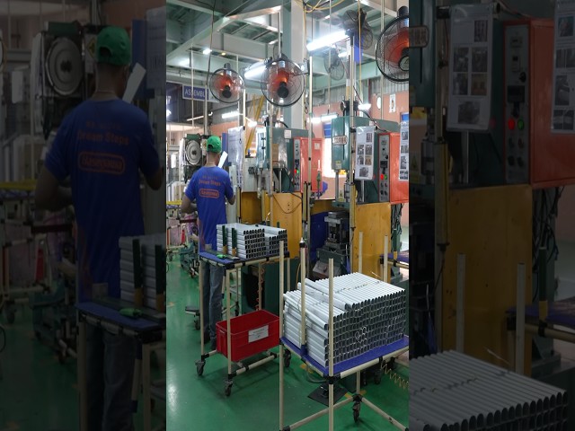 JAPANESE company produces the BEST ladders in VIETNAM. Process of mass producing aluminum ladders.