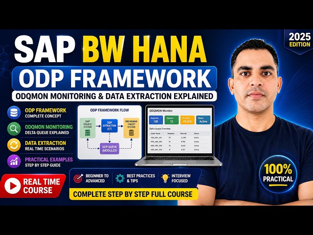 SAP-BW HANA ODP Framework| Extraction ODQMON Monitoring| Real Time Full Course