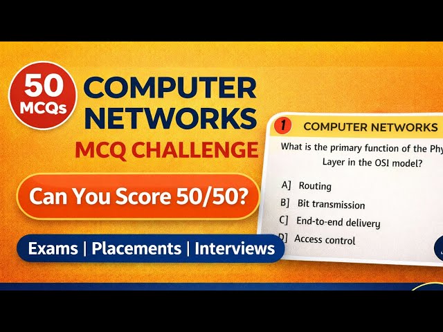 Top 50 Computer Networks MCQs | Networking MCQ questions and answers | Networking mcq