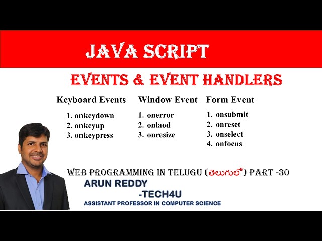WEB PROGRAMMING PART 30 - EVENT HANDLING | JAVASCRIPT EVENTS |