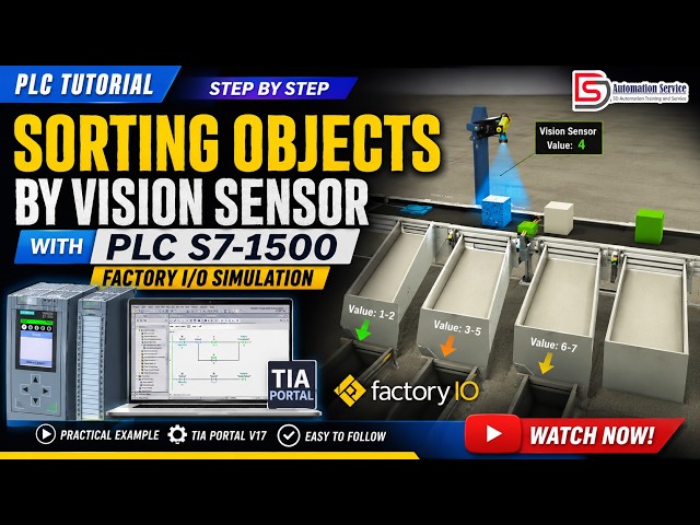 PLC S7-1500 Vision Sensor Object Sorting | Factory I/O + TIA Portal Tutorial (Step-by-Step)