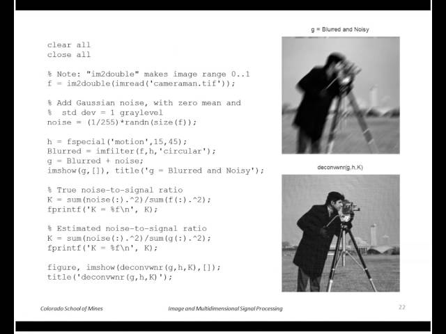 EENG 510 - Lecture 22-2 Deconvolution