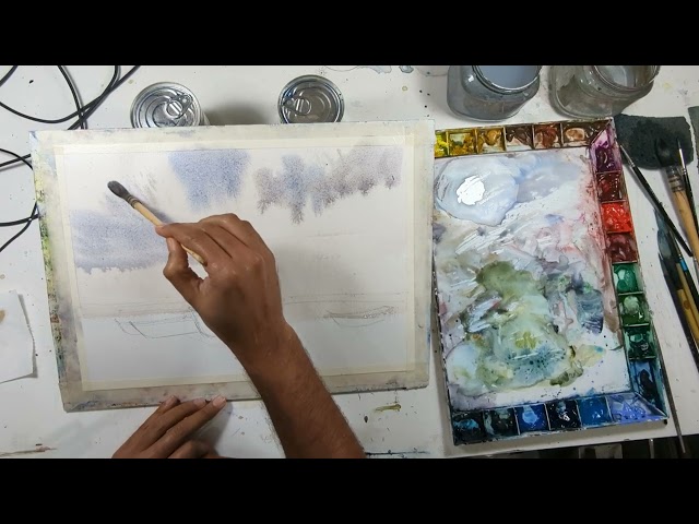 How to Paint Clouds & Boats in Watercolour | Step-by-Step Tutorial