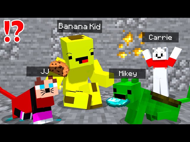 Banana Kid and Carrie Adopted JJ and Mikey’s CATS in Minecraft MOVIE! – Maizen