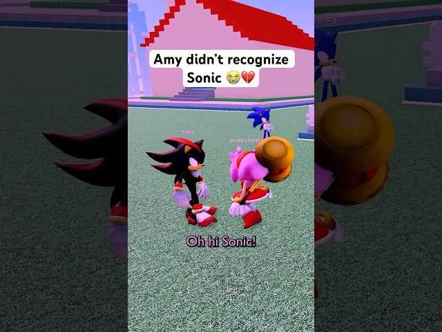 AMY DIDN’T RECOGNIZE SONIC 😭💔 #roblox #micup #sonic