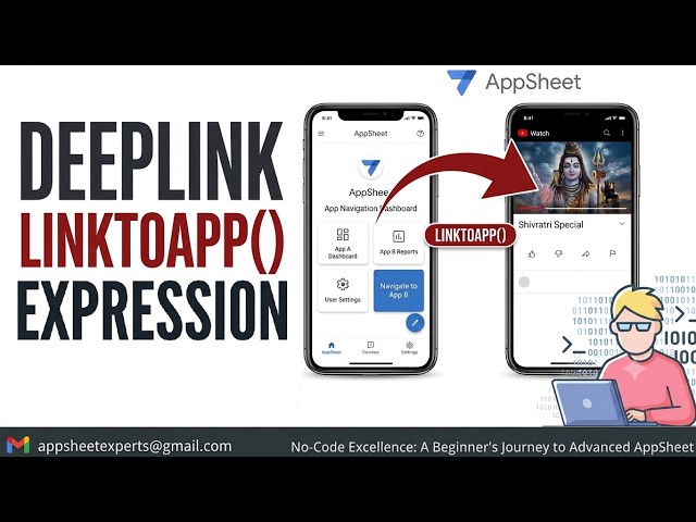 AppSheet Expressions | Deeplink - LinktoApp() | Appsheet tutorial | Appsheet expressions