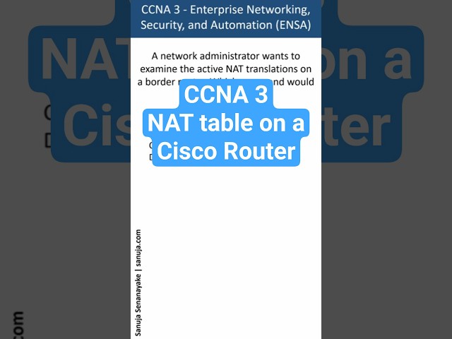 Active NAT translations on a Cisco router - CCNA Bite 49