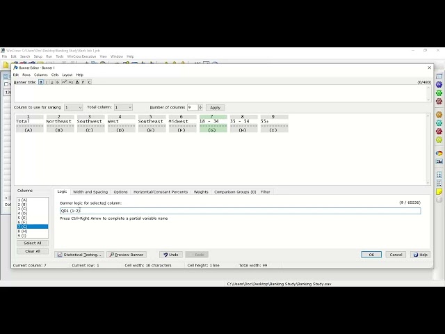 WinCross - How to create banners from variables