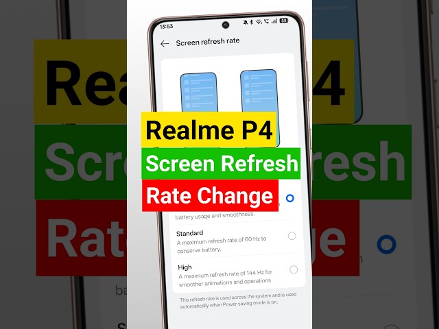 how to change screen refresh rate in realme p4 #techtutorial #howto