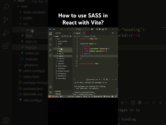 How to use SASS in React with Vite?