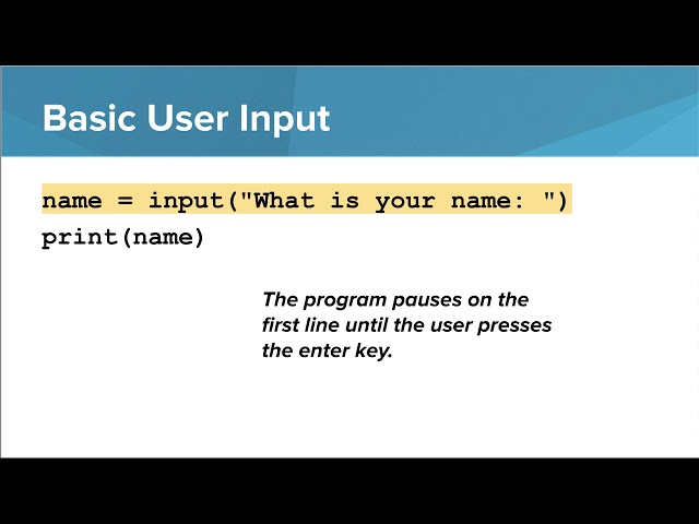 Intro Python- User Input