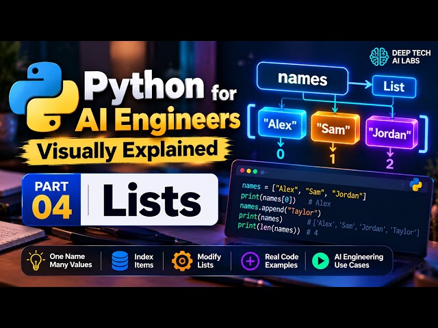 Python for AI Engineers | Lists: How Python Stores and Organizes Multiple Values