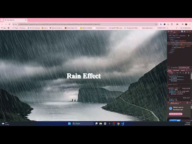 Project 01 - Rain HTML5 & SASS | Code