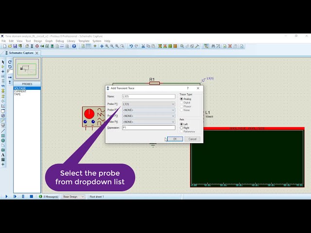RL circuit transient analysis with Proteus tutorial