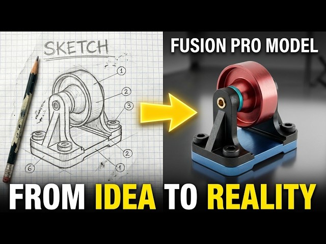 Designing a Complete Belt Roller Support in Autodesk Fusion