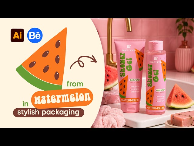 How to create watermelon brand packaging in Adobe Illustrator + project on Behance.