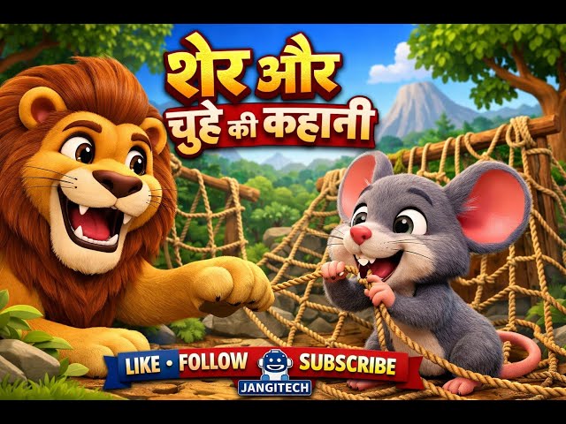 Story of the Lion and the Mouse | Kids Hindi Moral Story | 3D Animated Story @JangiTech