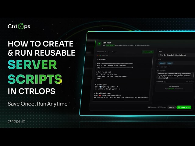 How to Create & Run Reusable Server Scripts in CtrlOps | Script Directory Guide