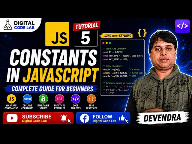 🚀 JavaScript Constants Tutorial | const Keyword Explained | JavaScript Tutorial #5