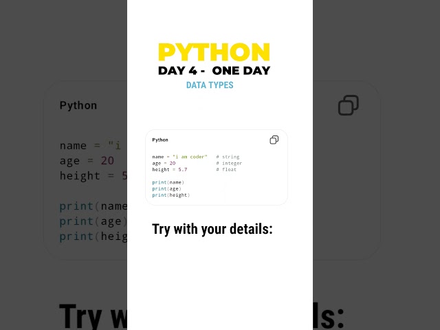 Day 4 Python | Data Types Explained  | Beginner Coding Series