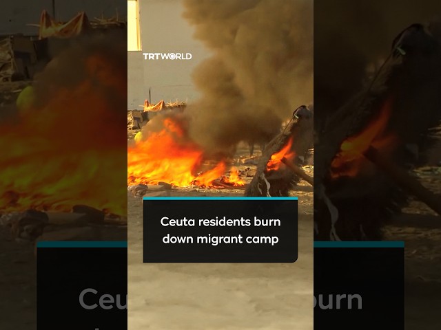 Ceuta residents destroy makeshift migrant camp
