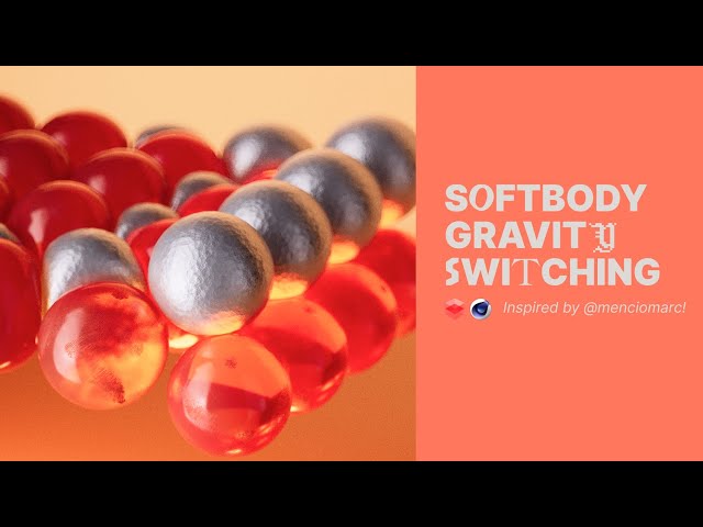 Softbody gravity switching effect in C4D! (beginner friendly) #3d #cinema4d #redshift