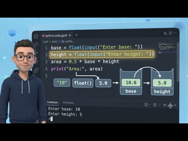 Python Program to calculate Area of a Triangle| Python for Beginners | Easy Python Program 