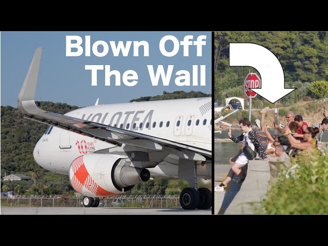 Caught In The Jet Blast - Blown Off The Wall At Skiathos Airport