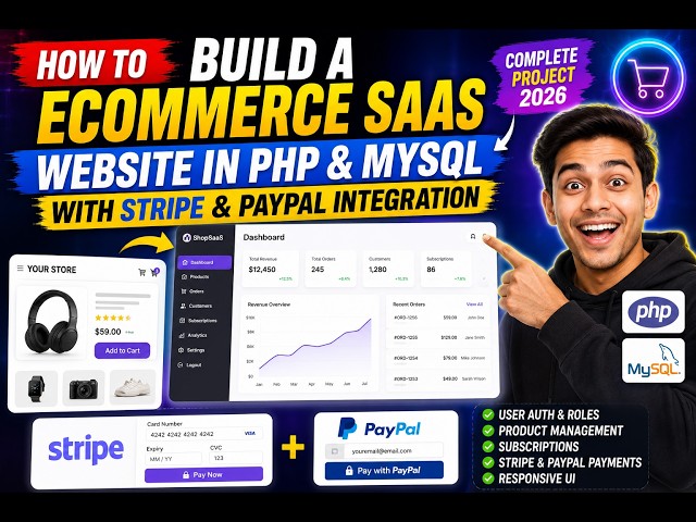 How to Build a ECommerce SaaS Website in PHP & MySQL With Stripe & PayPal Integration in Browser