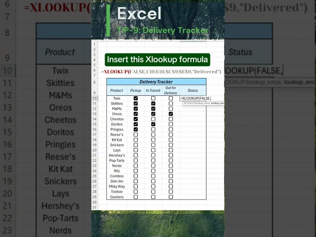 Excel Tips and Tricks 9: Delivery Tracker #excel #spreadsheetmagic #tipsandtricks