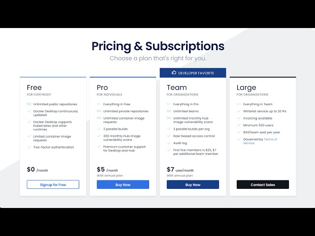 Recreating the Docker Pricing Page with Tailwind
