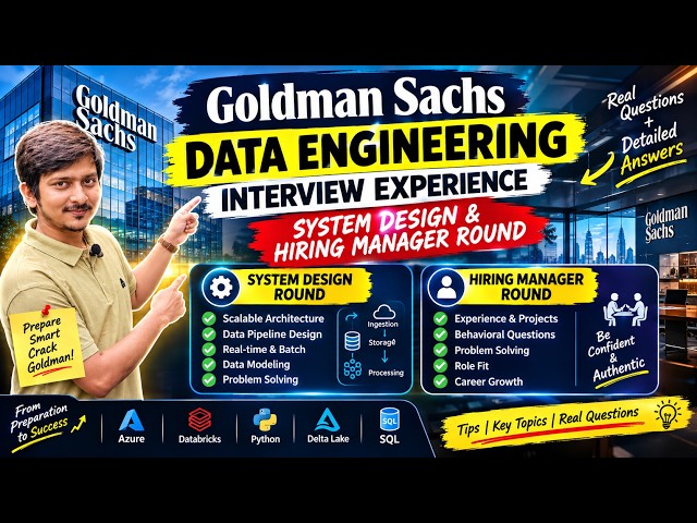 Goldman Sachs Data Engineer Interview 2026 🚀 System Design + Hiring Manager Questions