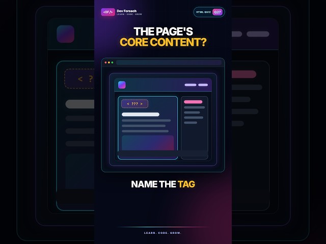 HTML Quiz #27: Which Tag Should Appear Only Once Per Page? 🤔 #programming #html #htmlquiz  #webdev