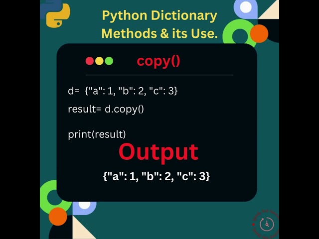 Exploring Python Dictionary Methods 'copy()' #python #coding #interview #pythontutorial