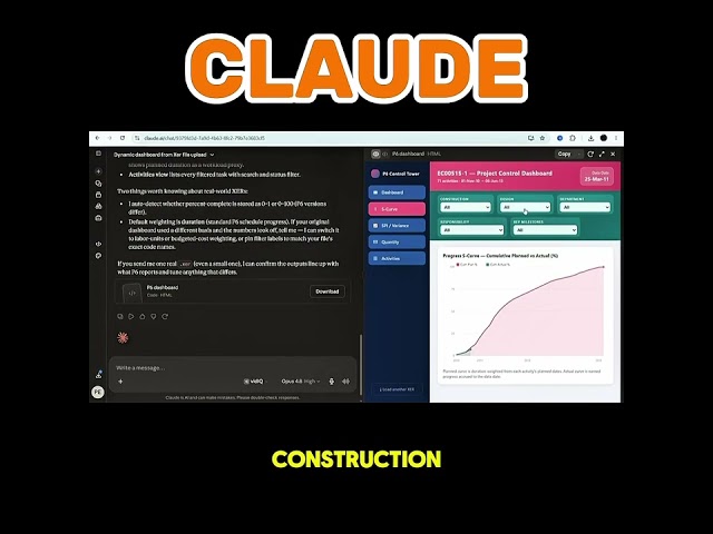 🚀 How to Create a Project Controls Dashboard From Primavera P6 XER Using Claude AI