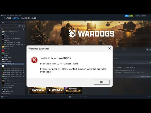 How to Fix WARDOGS Error Code WD-L014 On PC