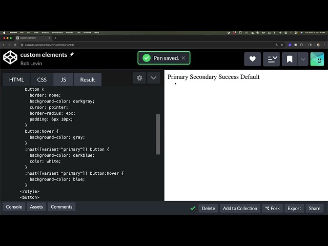 Web Components Tutorial II — Building a Custom Button with Variants