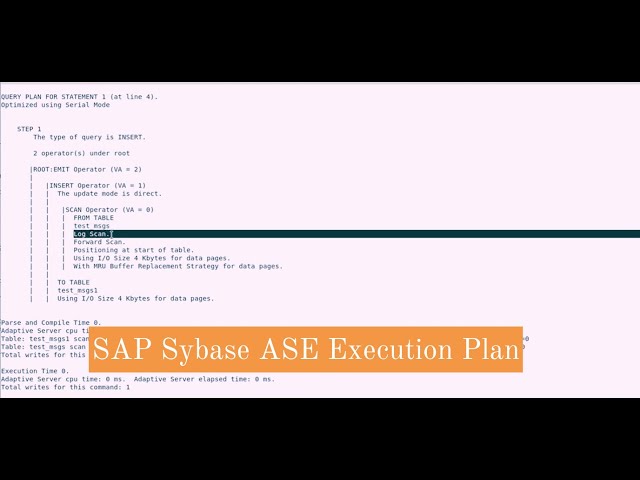 SAP Sybase ASE Execution Plan